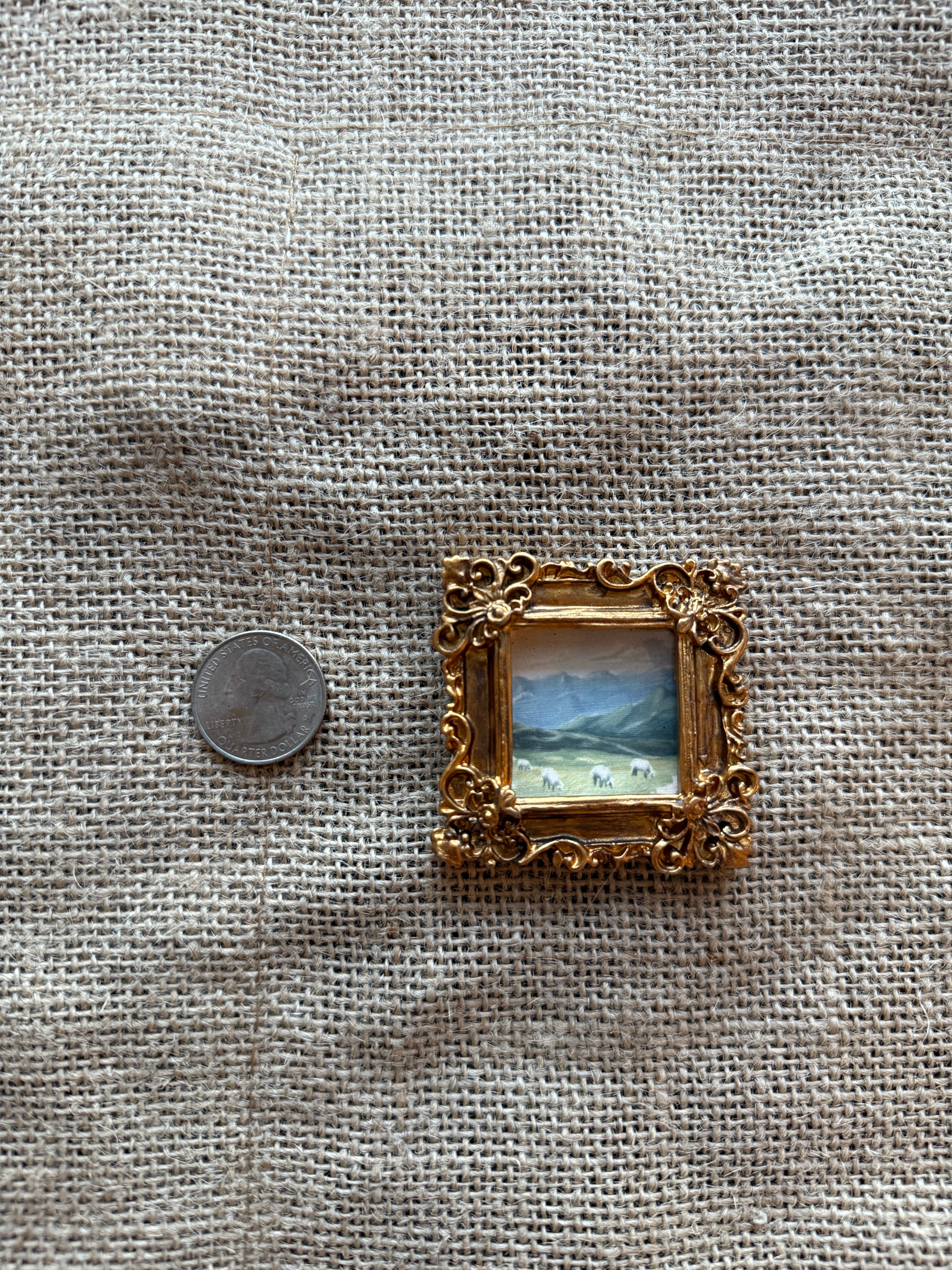 Tiny Landscape Sheep - Painting