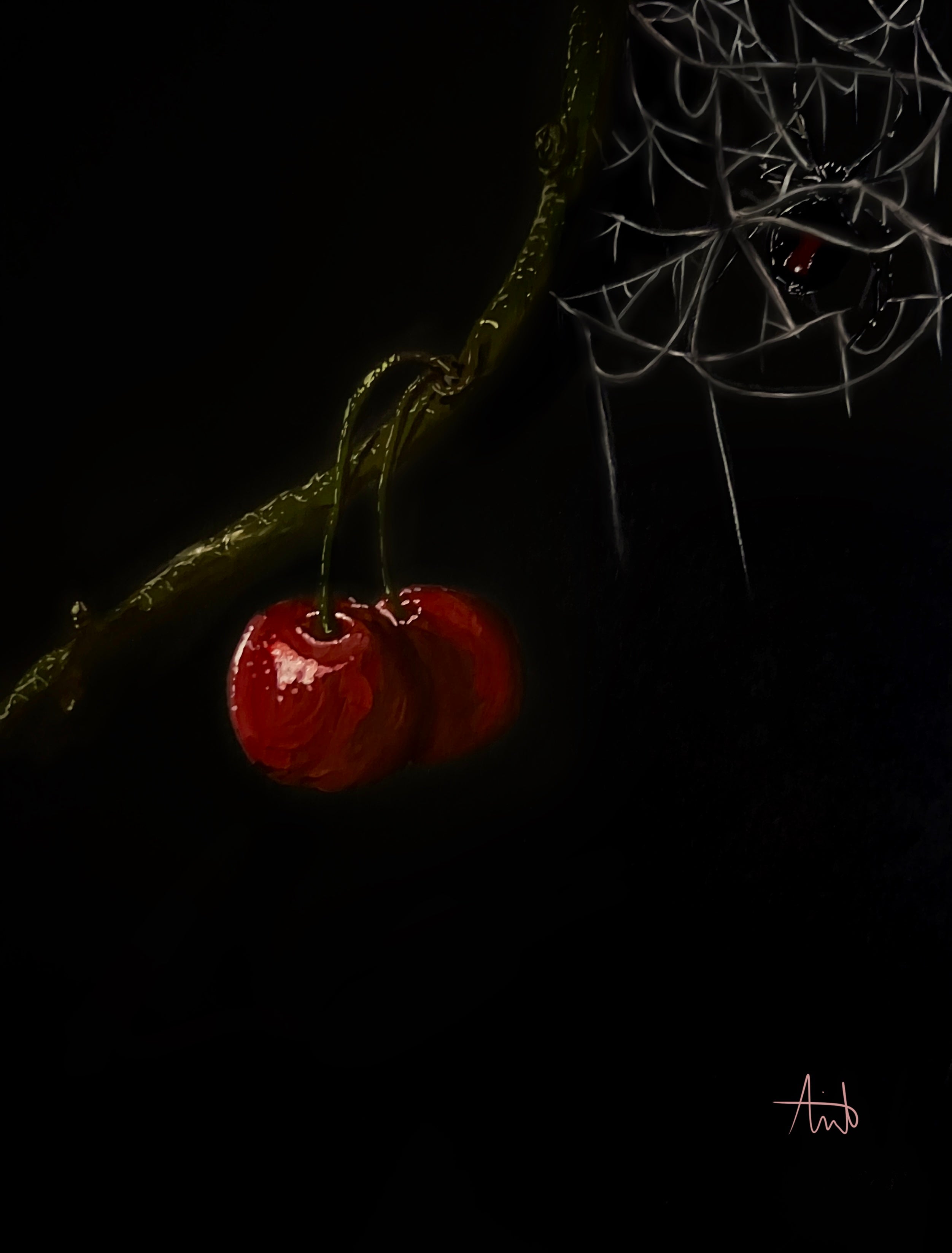 Cherry Web Art Print